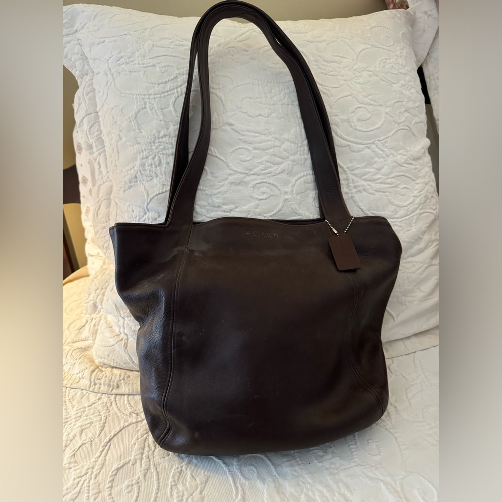 Vintage Coach brown leather handbag